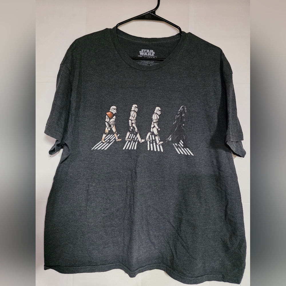 Star Wars Dark Gray T-Shirt with Stormtrooper and Darth Vader Design